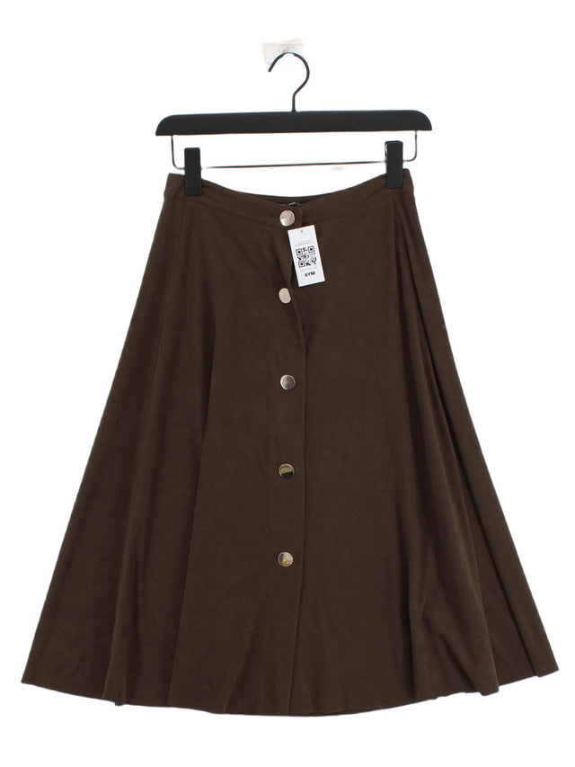 Zara Women's Midi Skirt XS Green Polyester with Elastane