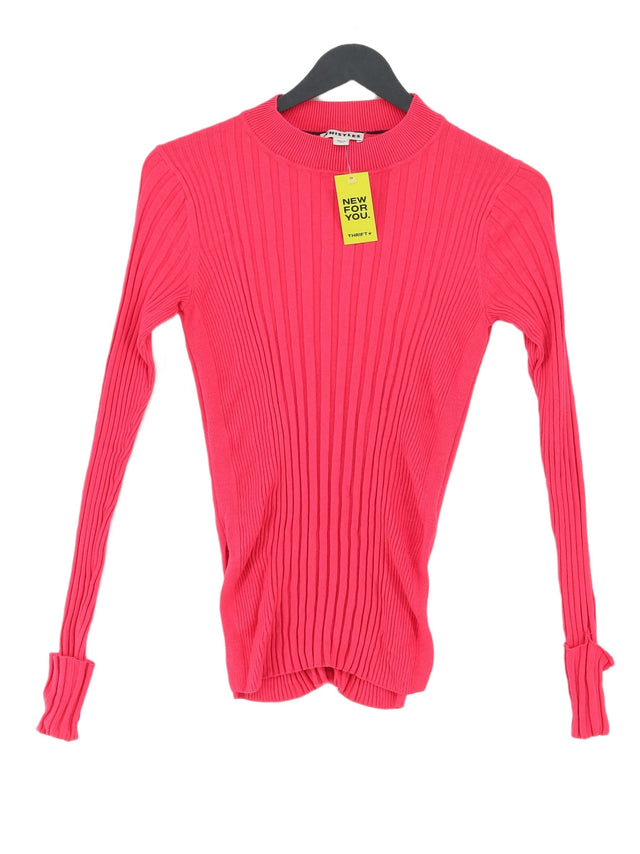 Whistles Women's Jumper UK 6 Pink Viscose with Polyamide, Silk, Wool