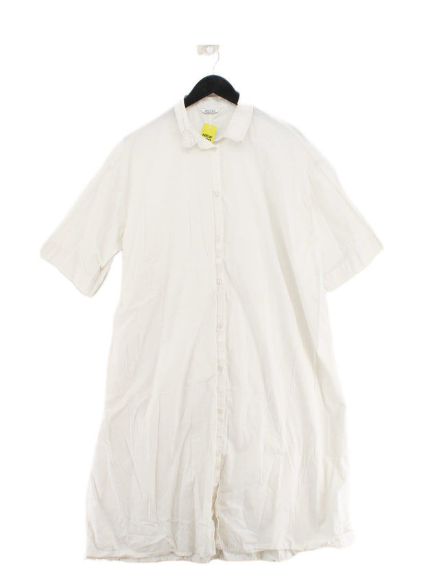 Monki Women's Midi Dress M White 100% Cotton