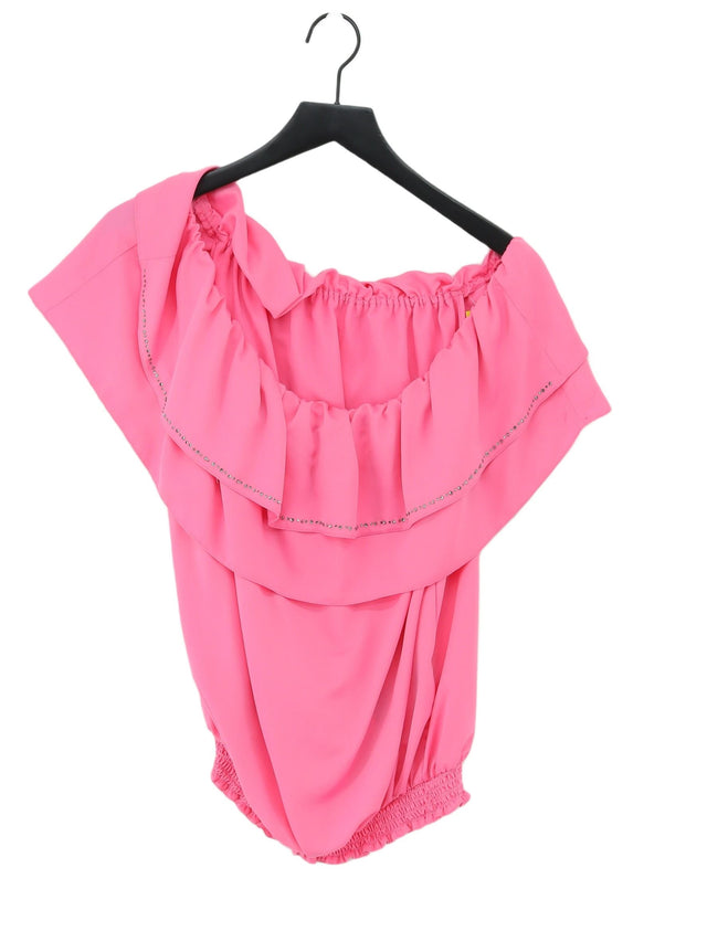 Star By Julien Macdonald Women's Top UK 14 Pink 100% Polyester