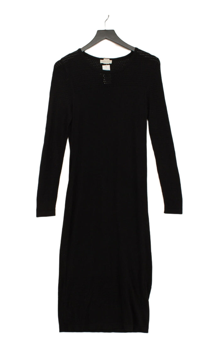Adrienne Vittadini Women's Midi Dress M Black Viscose with Polyester