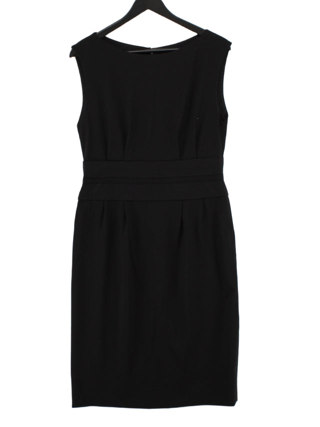 Boss Women's Midi Dress UK 12 Black Wool with Elastane