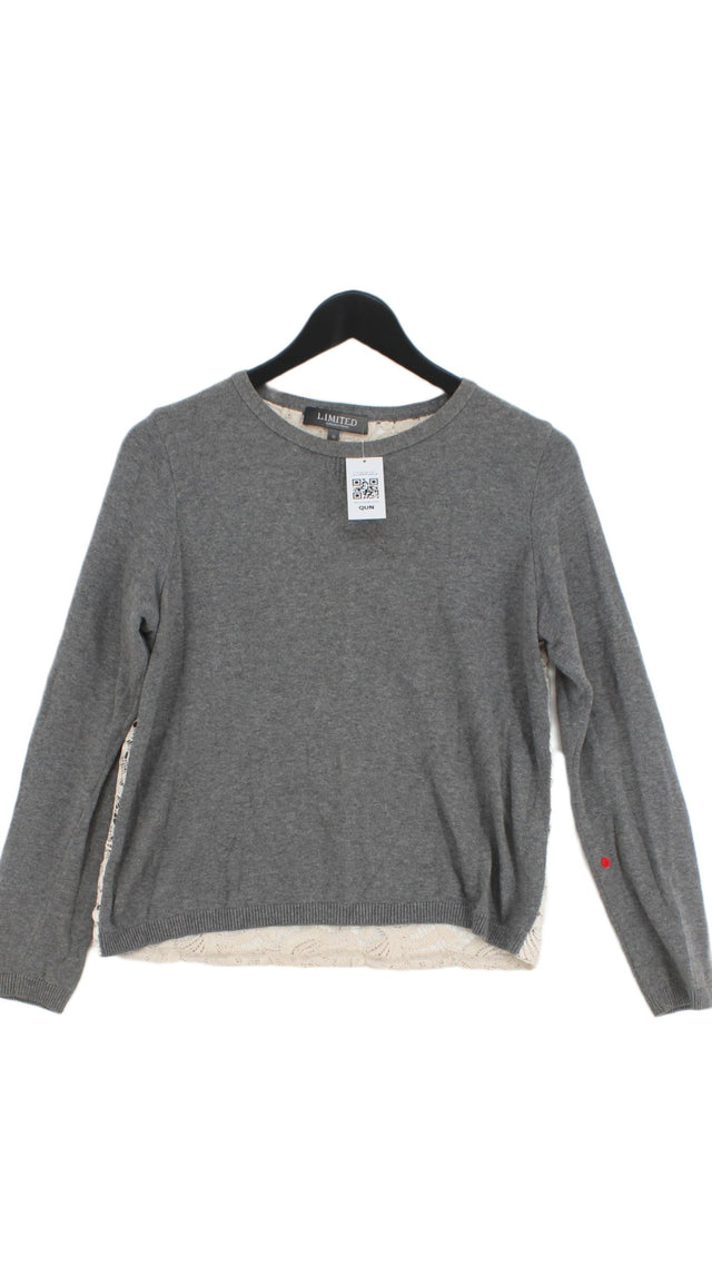 Limited Collection Women's Jumper UK 10 Grey Polyester with Cotton