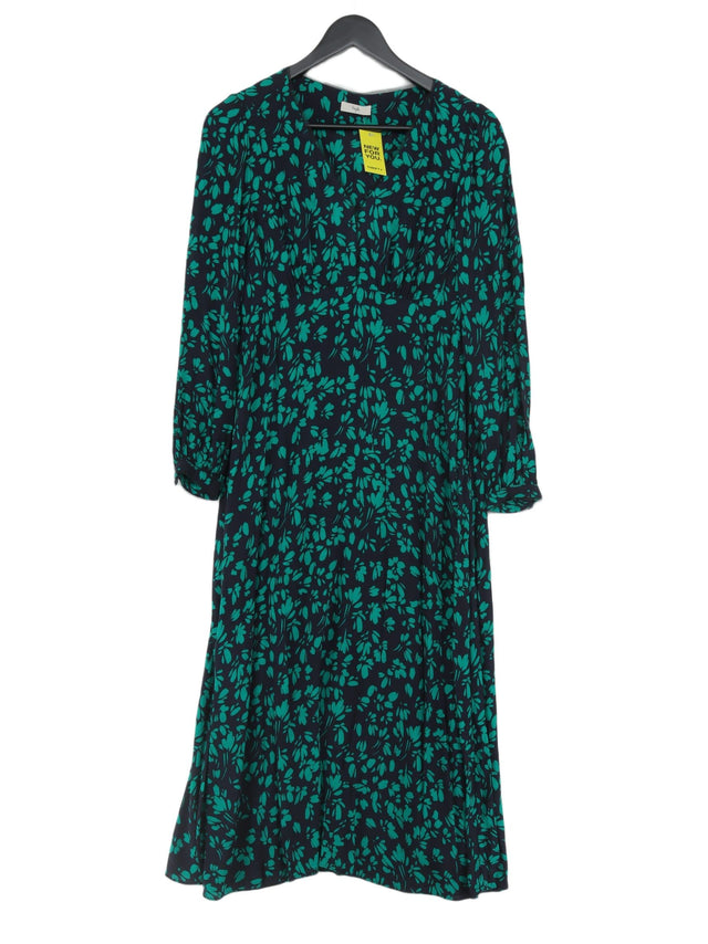 Hush Women's Midi Dress UK 10 Green 100% Viscose