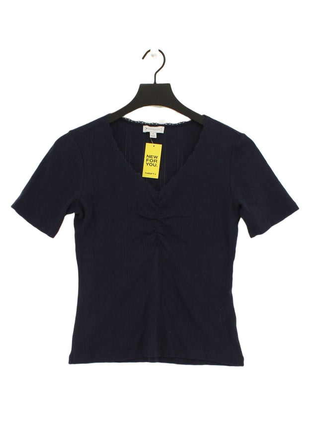 Warehouse Women's Top S Blue 100% Cotton