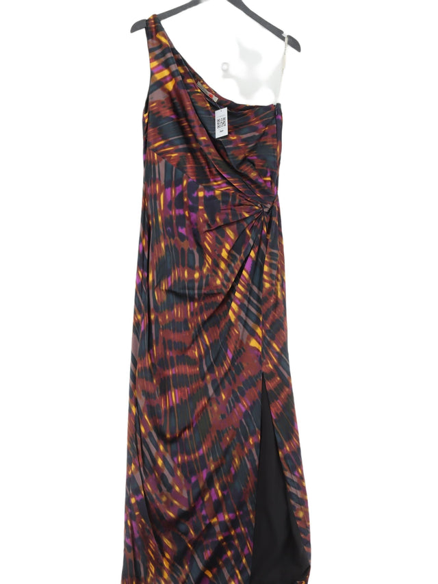 Karen Millen Women's Maxi Dress UK 12 Multi Silk with Elastane, Polyester