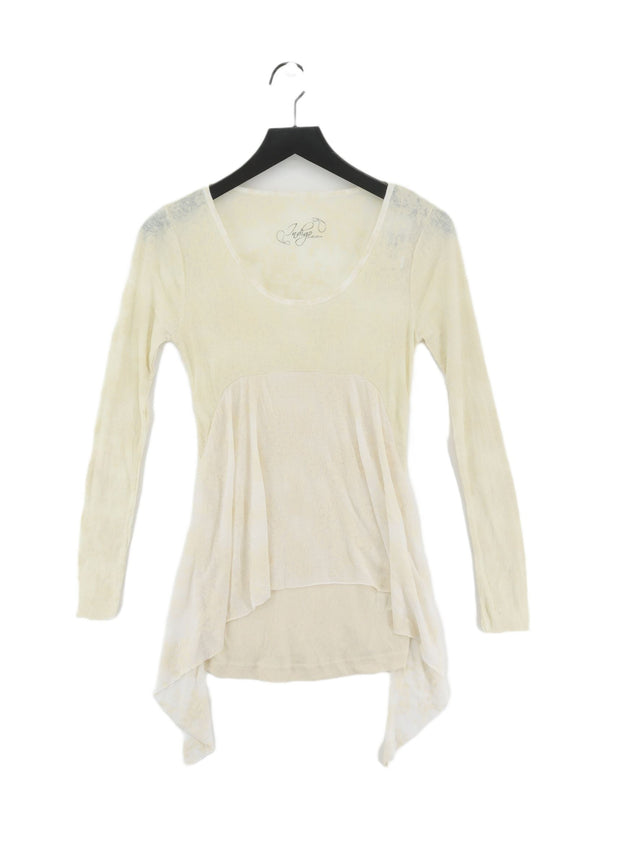 Indigo Women's Top UK 14 Cream Polyester with Cotton