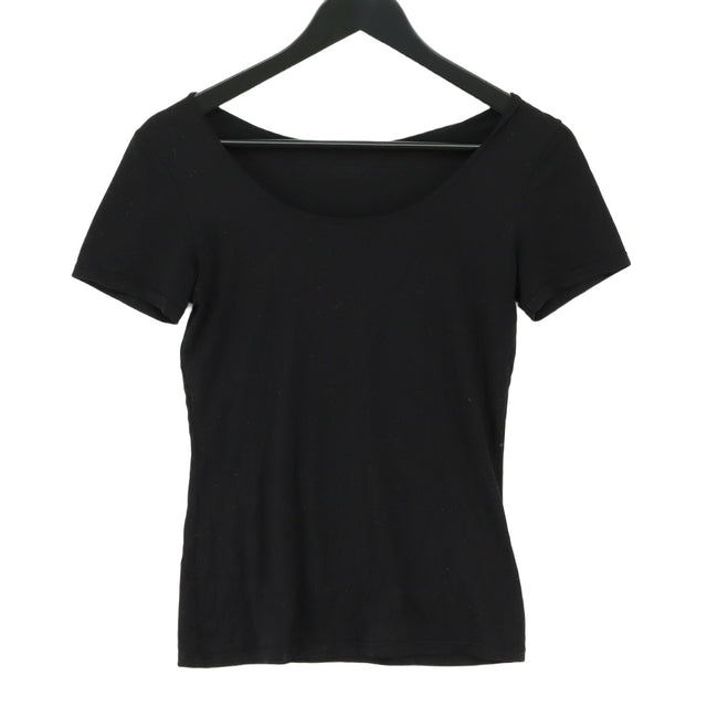Uniqlo Women's T-Shirt S Black Polyester with Acrylic, Elastane, Viscose