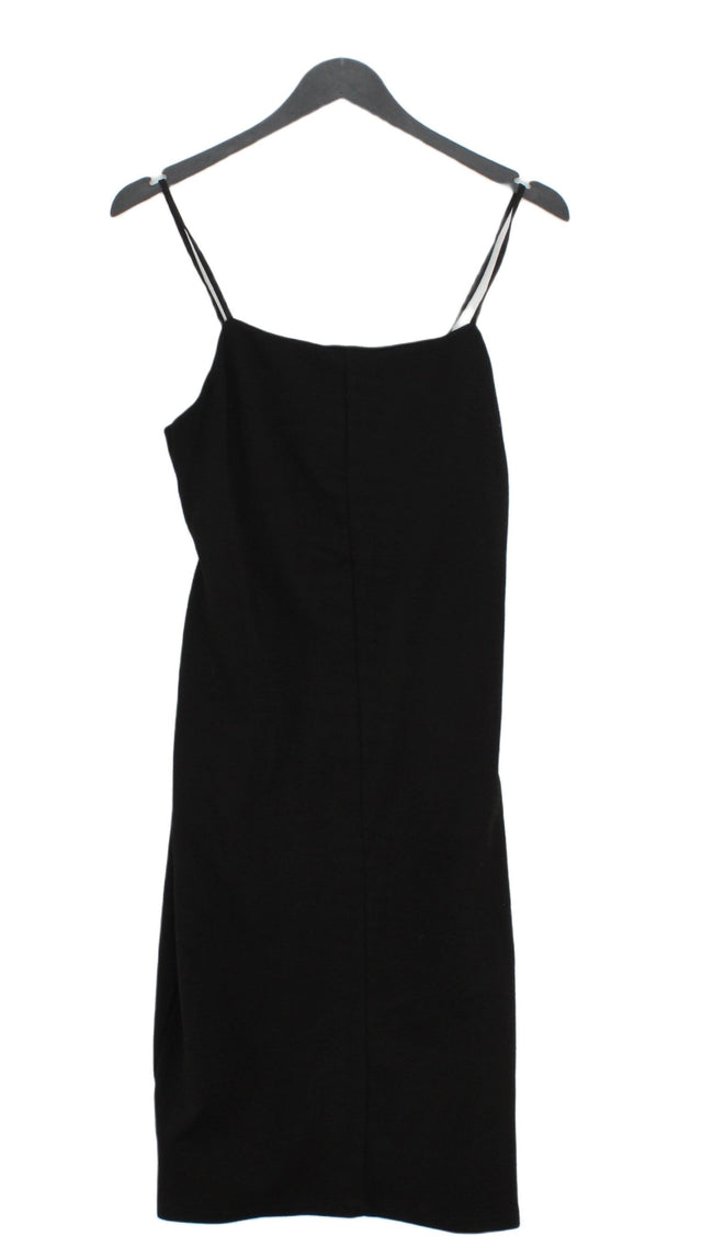 Topshop Women's Midi Dress UK 12 Black Elastane with Polyester