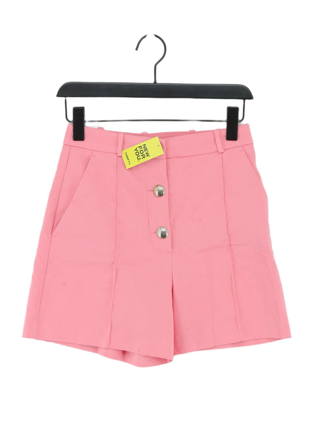 Zara Women's Shorts S Pink Cotton with Elastane, Polyester