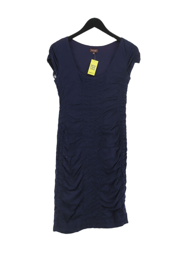Phase Eight Women's Midi Dress UK 10 Blue Cotton with Elastane