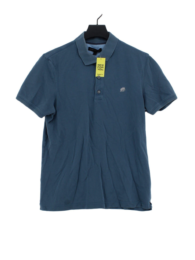 Banana Republic Men's Polo M Blue Cotton with Spandex