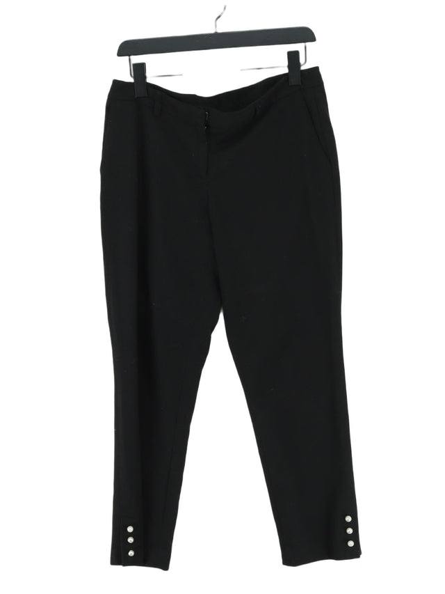 Adrienne Vittadini Women's Suit Trousers UK 12 Black 100% Polyester