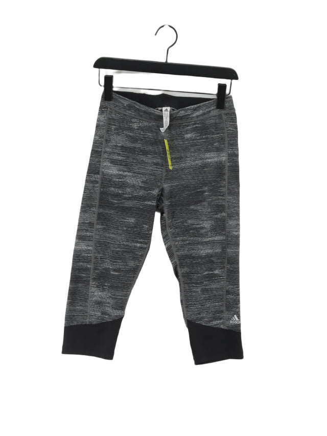 Adidas Women's Leggings UK 12 Grey Polyester with Elastane, Spandex