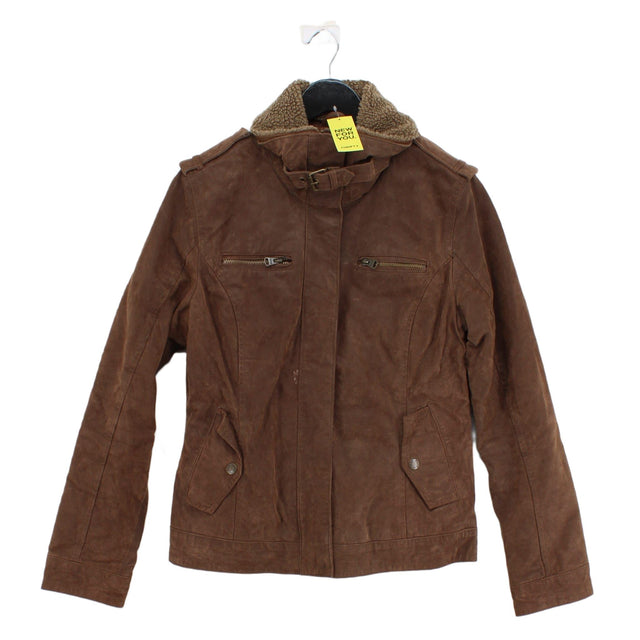 FatFace Women's Jacket UK 14 Brown Polyester with Acrylic, Cotton