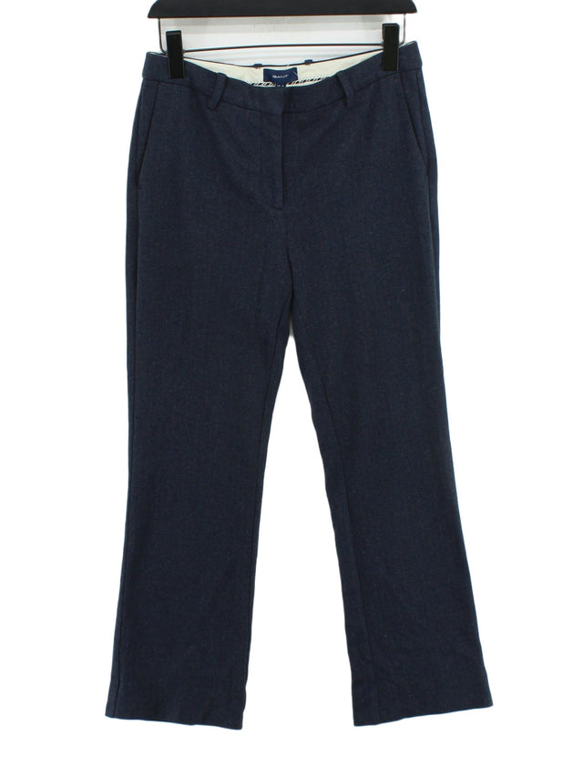 Gant Women's Suit Trousers UK 12 Blue Cotton with Elastane, Polyamide