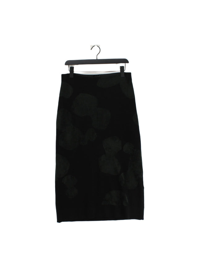 COS Women's Midi Skirt S Black Wool with Polyamide, Viscose
