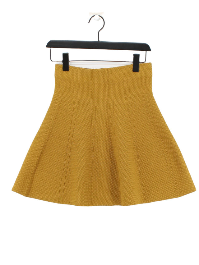 Zara Women's Midi Skirt XS Yellow 100% Other