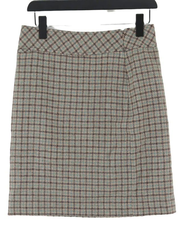Vintage L.L. Bean Women's Midi Skirt W 30 in Tan Wool with Nylon, Polyester
