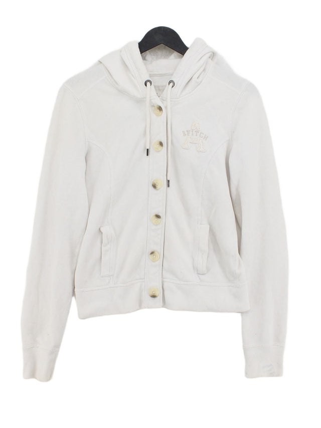 Abercrombie & Fitch Women's Hoodie M White Cotton with Polyester