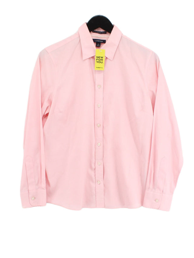 Lands End Women's Shirt UK 14 Pink 100% Cotton