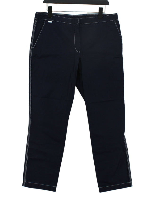 Lacoste Women's Suit Trousers UK 14 Blue 100% Cotton