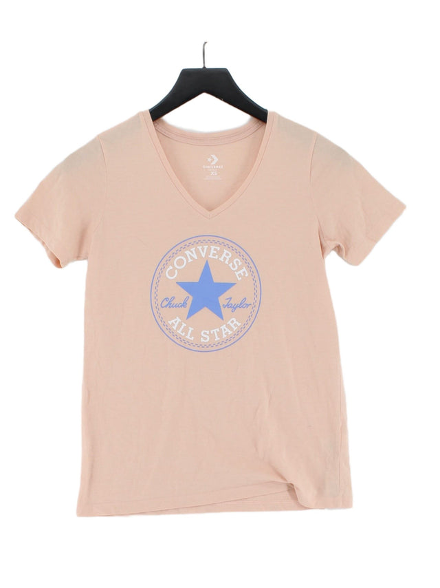 Converse Women's T-Shirt XS Tan Cotton with Polyester