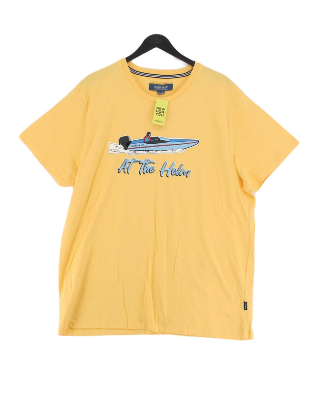 Quba & Co. Men's T-Shirt XXL Yellow 100% Cotton