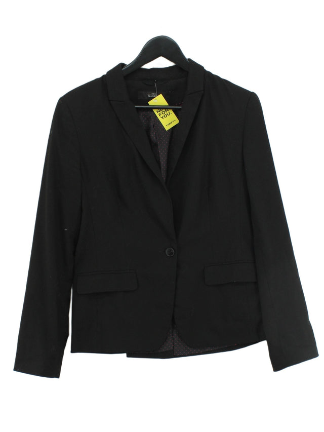 Next Women's Blazer UK 12 Black Polyester with Elastane, Viscose