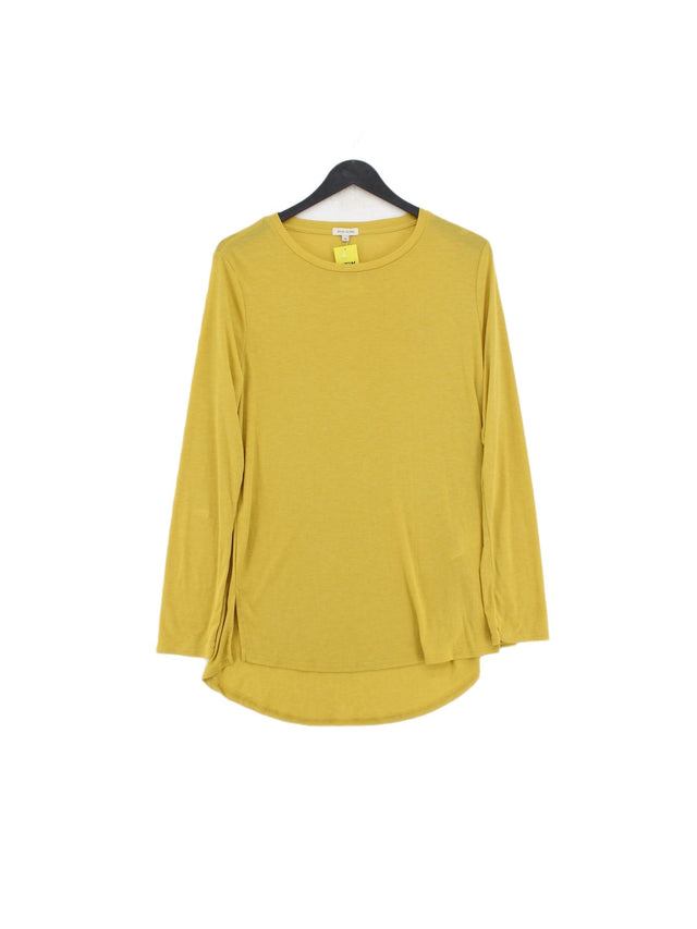 River Island Women's Top UK 14 Yellow Viscose with Polyester