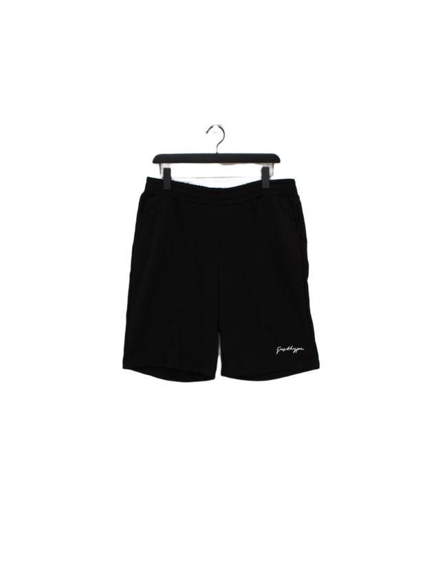 Hype Women's Shorts UK 16 Black Polyester with Cotton