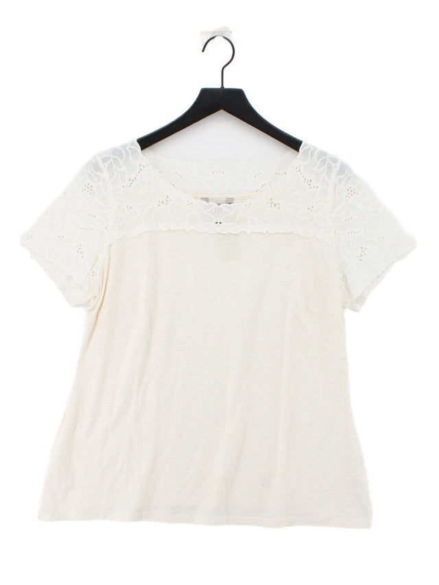 Pepperberry Women's T-Shirt UK 18 Cream Cotton with Lyocell Modal