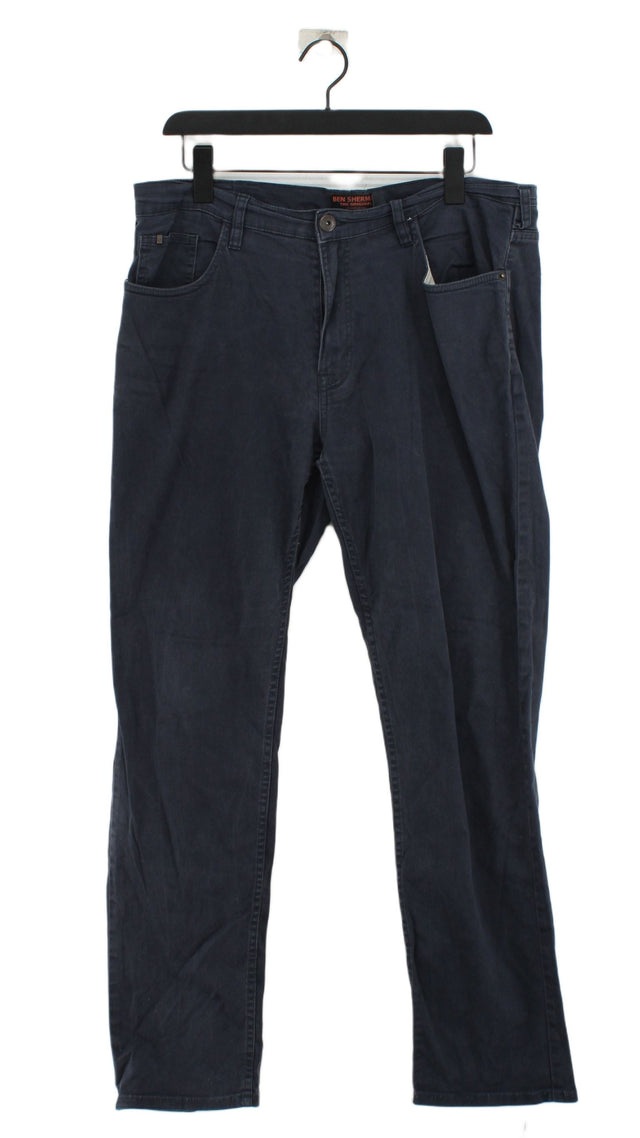 Ben Sherman Men's Suit Trousers W 38 in; L 32 in Blue Cotton with Elastane