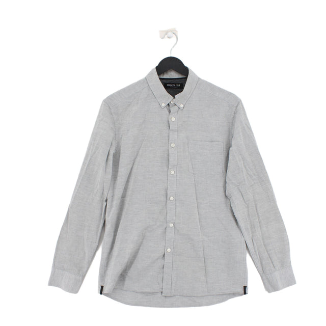 Kenneth Cole Men's Shirt M Grey 100% Cotton