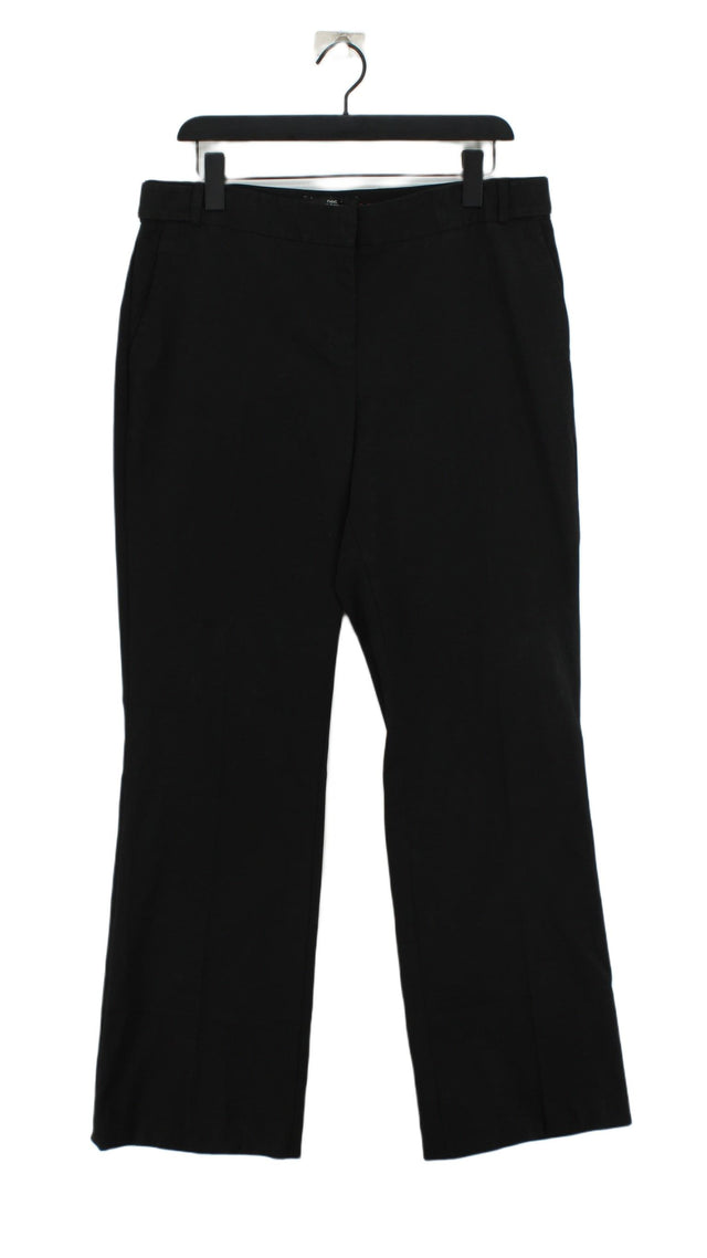 Next Women's Trousers UK 14 Black Polyester with Elastane, Viscose