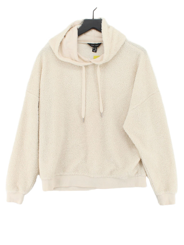 New Look Women's Hoodie UK 12 Cream Polyester with Cotton, Elastane