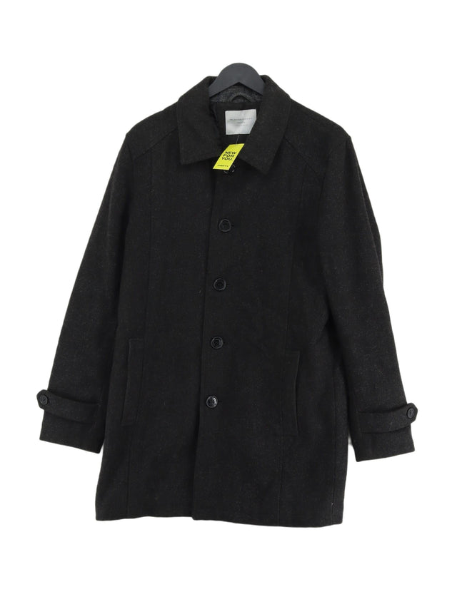 Selected Homme Men's Coat M Black Wool with Polyester