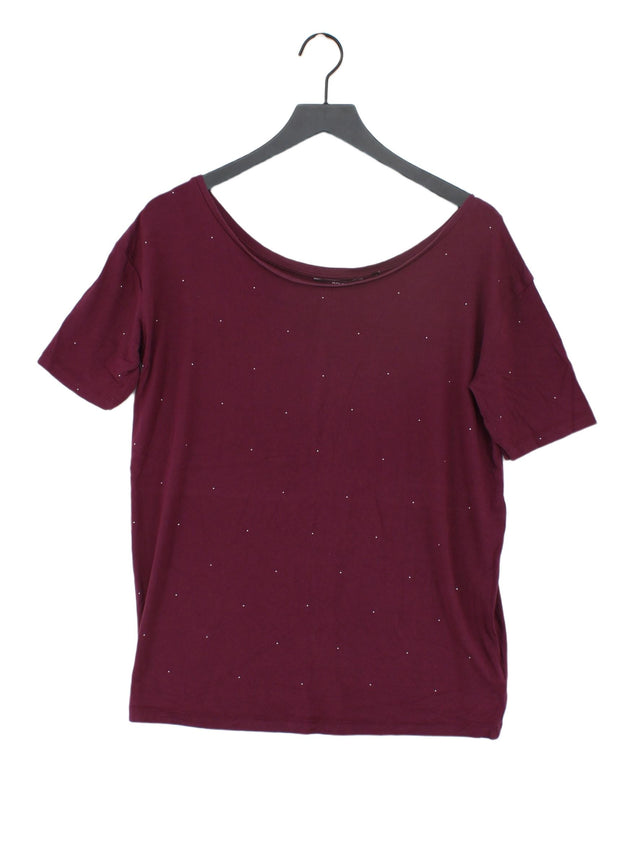 Next Women's T-Shirt UK 8 Purple Viscose with Elastane