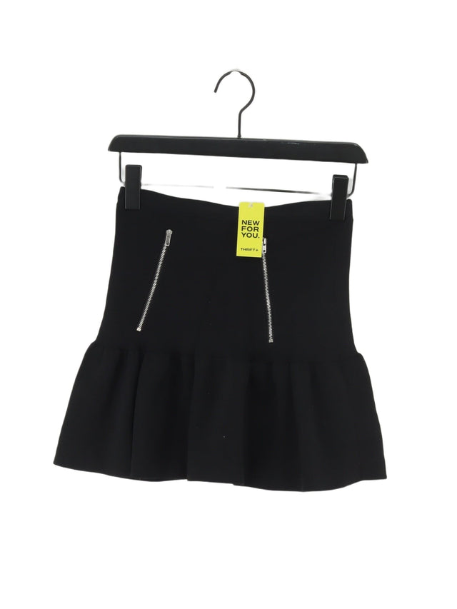 Sandro Women's Mini Skirt W 26 in Black Viscose with Elastane, Polyamide