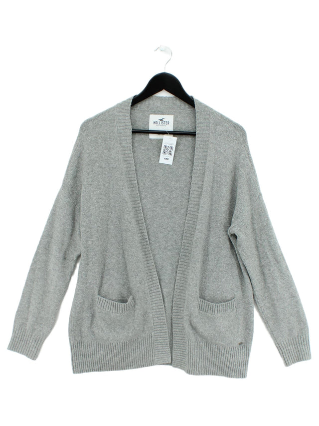 Hollister Women's Cardigan S Grey Cotton with Acrylic
