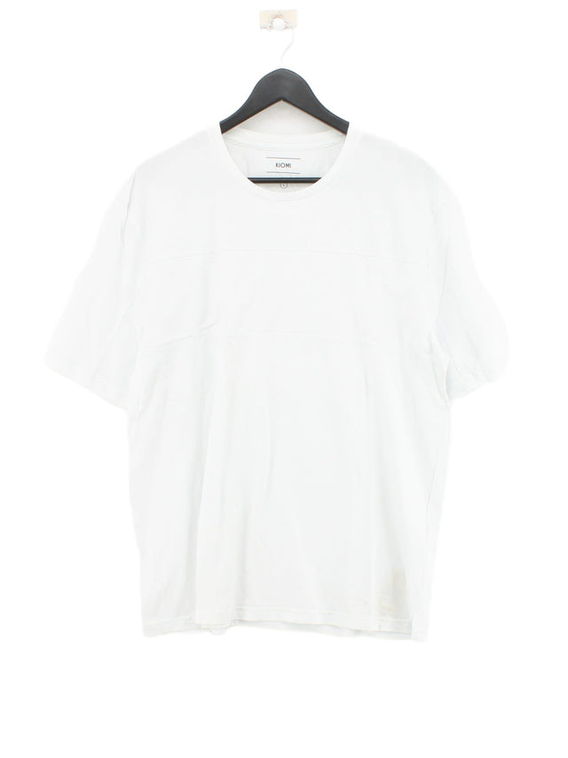 Kiomi Men's T-Shirt L White Cotton with Polyester