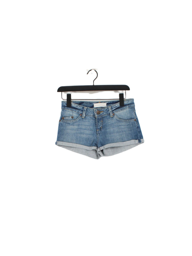 Topshop Women's Shorts W 26 in Blue Cotton with Elastane