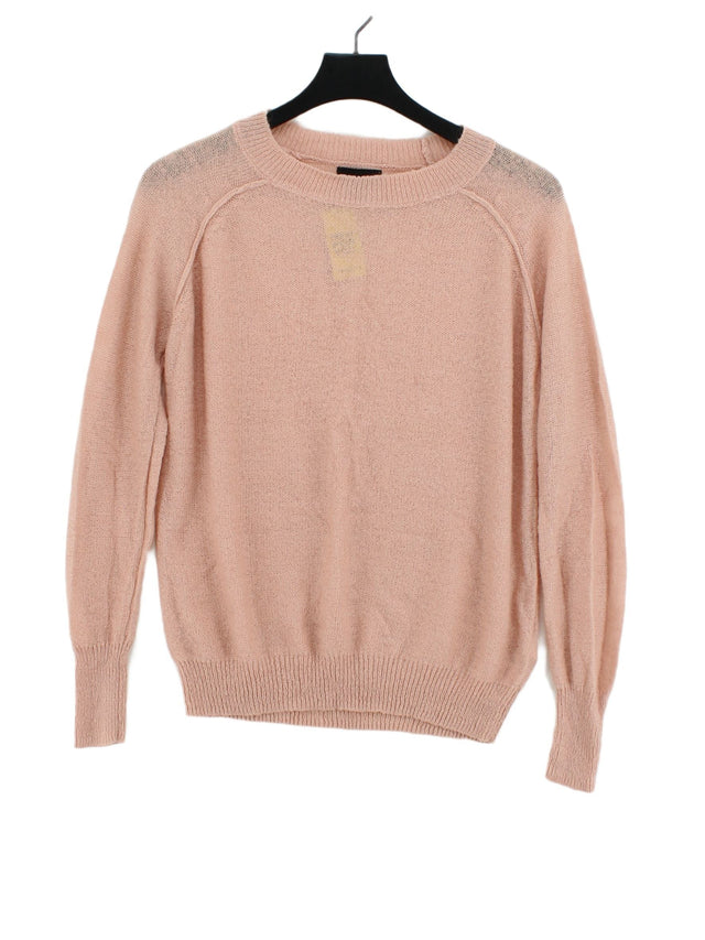 Topshop Women's Jumper UK 10 Pink Acrylic with Mohair, Polyamide, Wool
