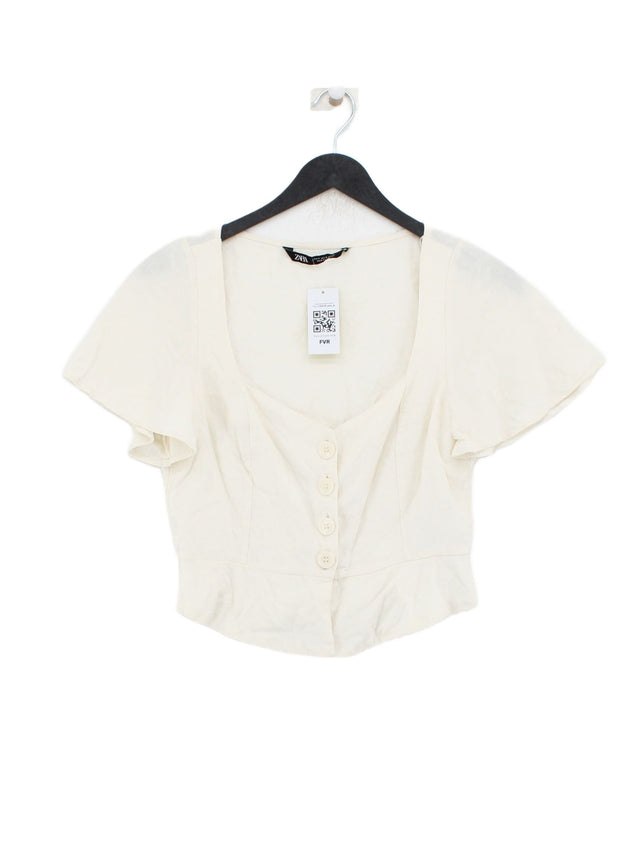 Zara Women's Top S Cream 100% Cotton