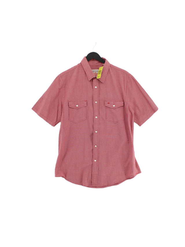 DOCKERS Men's Shirt M Red 100% Cotton