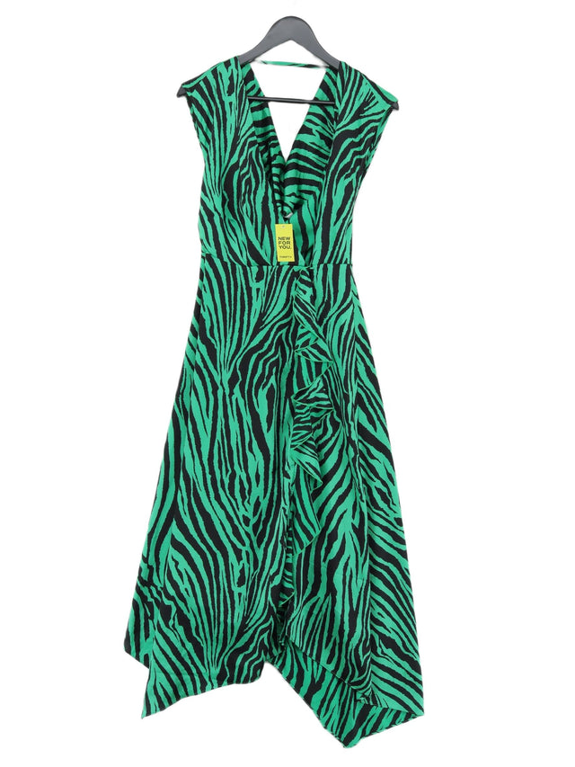 Warehouse Women's Midi Dress UK 8 Green 100% Polyester