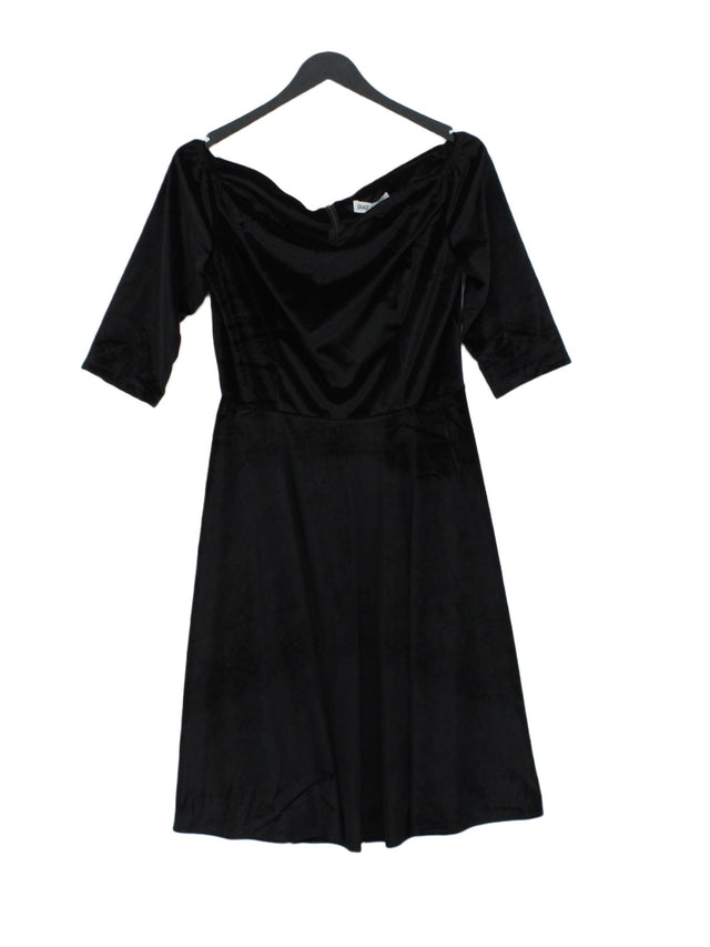 Grace Karin Women's Midi Dress S Black Polyester with Elastane, Spandex