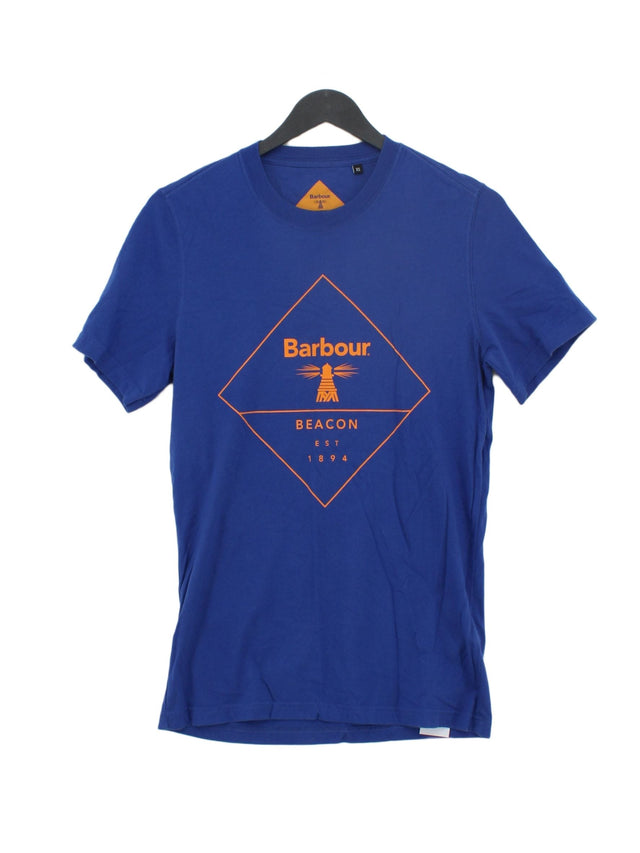 Barbour Men's T-Shirt XS Blue 100% Cotton