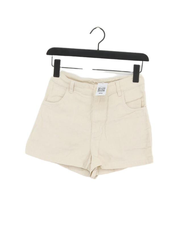 Monki Women's Shorts W 34 in Cream 100% Cotton