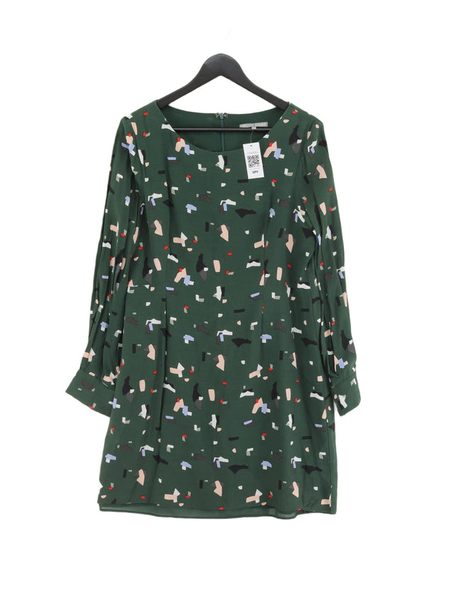 Oliver Bonas Women's Midi Dress UK 16 Green Viscose with Polyester